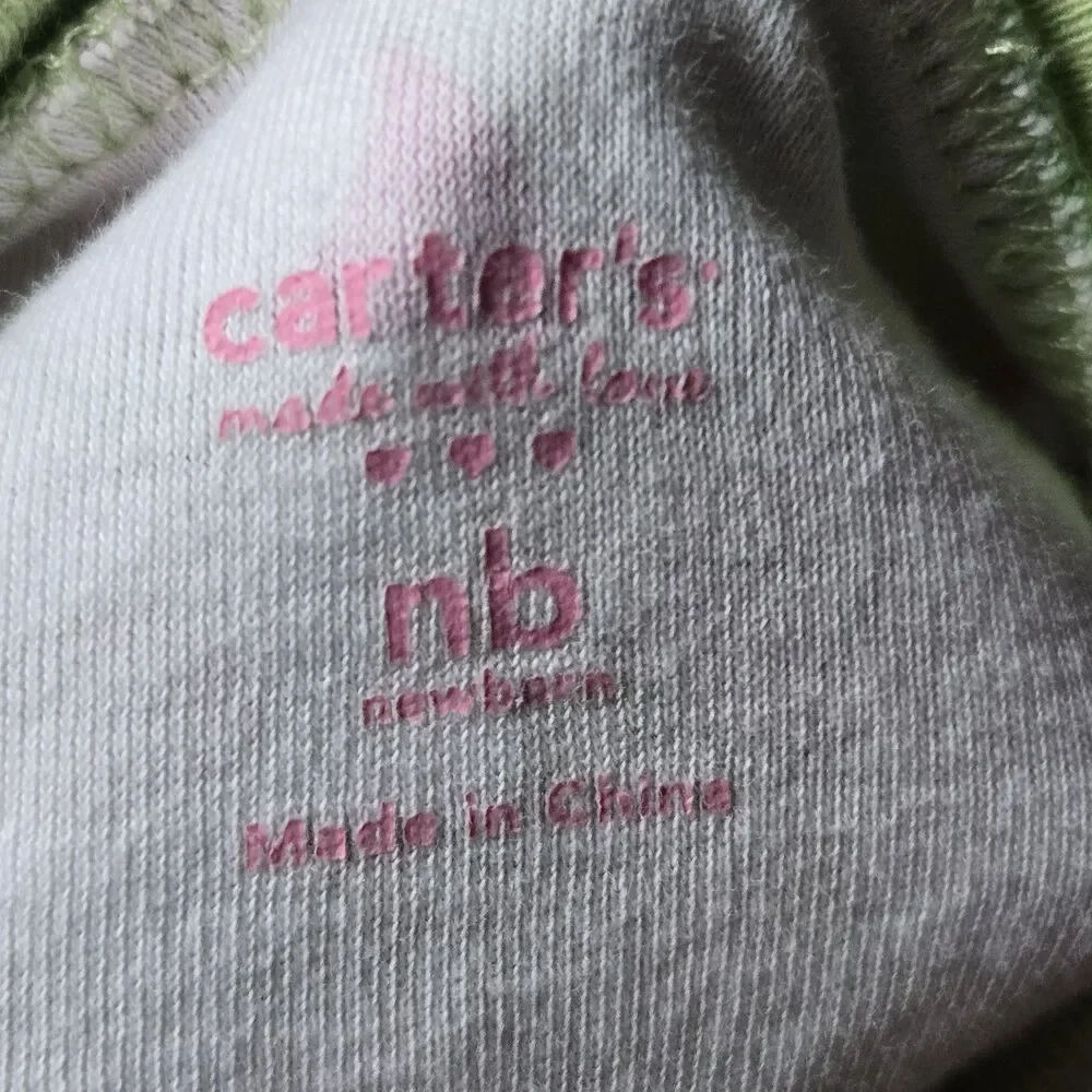 Carter's Just One You Baby Girl NB Footed Sleeper Pajamas Lot Of 3 Floral Heart